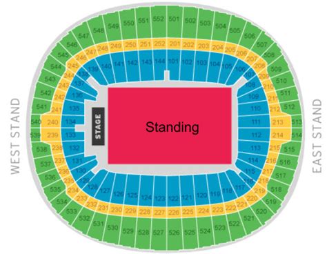 Wembley Stadium Seating Plan Pitch Standing