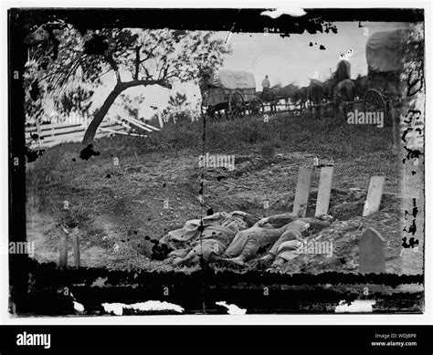 Gettysburg Pennsylvania Unfinished Confederate Graves Near The Center Of The Battlefield Stock