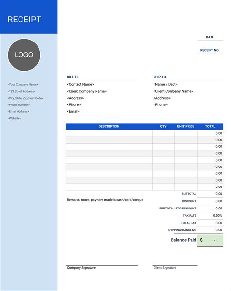 Free Receipt Template For Microsoft Word Premium Receipt Forms