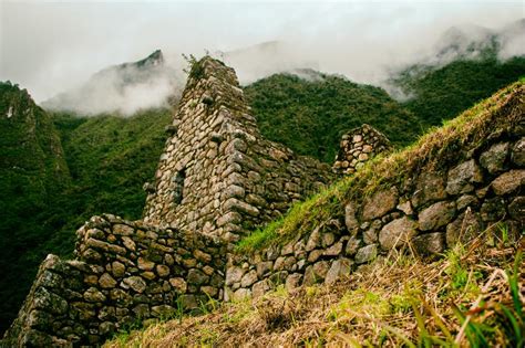 Inca Ruins And Mist On The Andes Stock Photo Image Of Culture