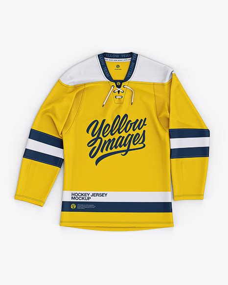 Download Men's Lace Neck Hockey Jersey Mockup - Front Top View in ...