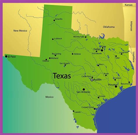 Lista Foto Mapa De Texas Usa Con Nombres Lleno