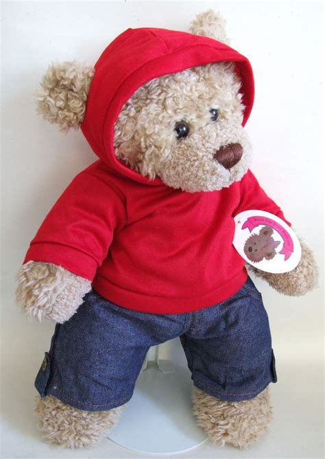 Teddy Bear Clothes Red Hooded Unisex Outfit Build Your Bears Wardrobe Teddy Bear Clothes