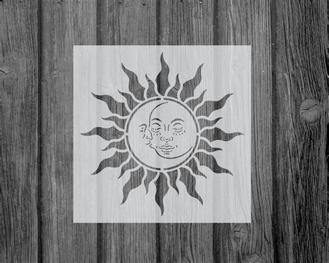 Sun Moon Stencil Mylar Assorted Sizes Craft Stencils For Etsy