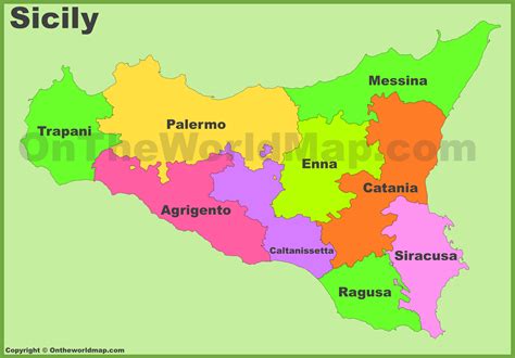 Sicilia Cartina Con Province Cartina Politica Italia
