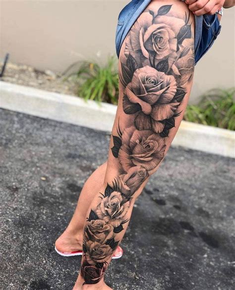 Rose Leg Tattoo Leg Tattoos Women Full Leg Tattoos Hand Tattoos For