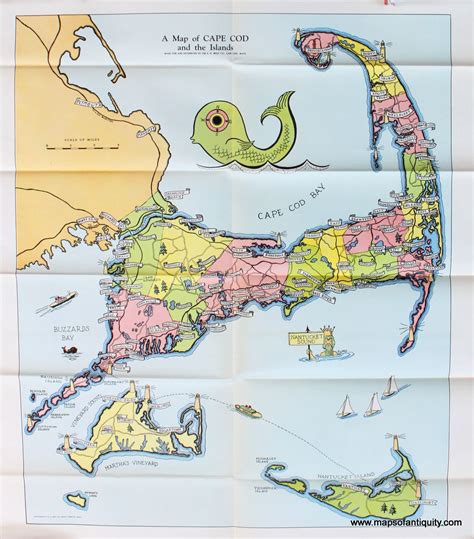A Map Of Cape Cod And The Islands Antique Map Cape Cod Map