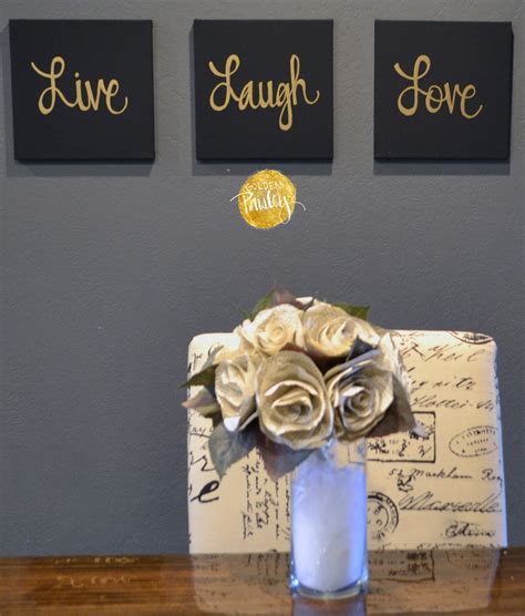 Live Laugh Love Black And Gold 3 Piece Wall Decor Set