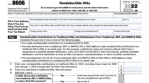 IRS Form 8606 Nondeductible IRAs Walkthrough For 2022 YouTube
