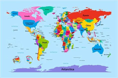 Big World Map With Countries Labeled Kids World Map World Map Canvas