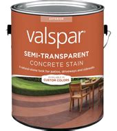 Valspar transparent stain & sealer provides just a hint of color. Valspar Semi-Transparent Concrete Stain:Available Colors