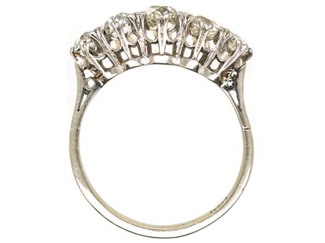 Platinum And Diamond Five Stone Ring 347k The Antique Jewellery Company
