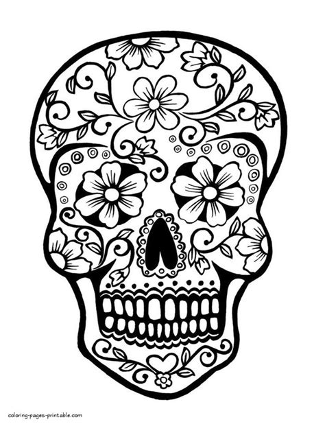 Sugar Skull Coloring Pages For Adults Skull Coloring Pages Halloween