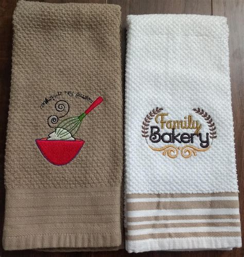 Cute Embroidered Kitchen Towel Etsy