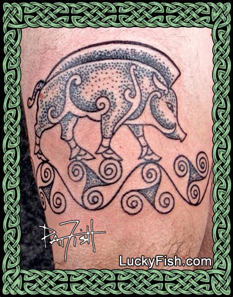 Stone Boar Band Pictish Tattoo — Luckyfish Inc And Tattoo Santa Barbara