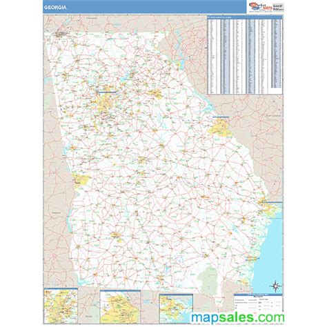 State Roller And Wall Maps Georgia State 5 Digit Zip Code Wall Map