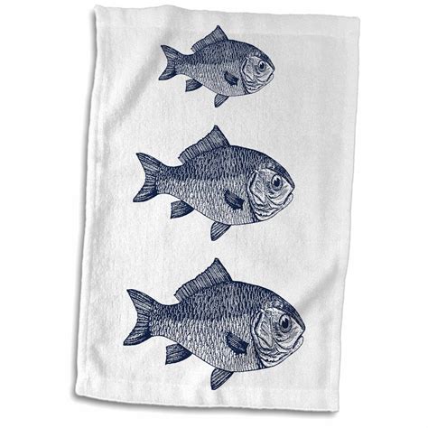 3drose Three Blue Fish Beach Theme Art Towel 15 By 22 Inch