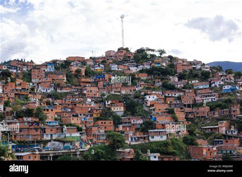 Hillside Informal Housing Comuna 13 In Medellin Colombia Stock Photo