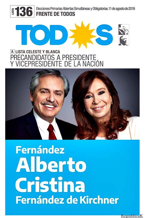 República K Boleta Frente De Todos Alberto Fernandez Cristina Fernandez De Kirchner Paso