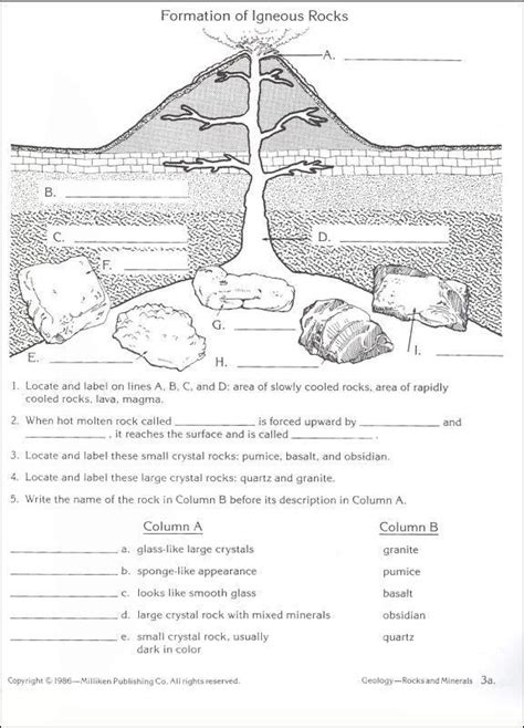 Free Printable Rocks Soil And Minerals Worksheets