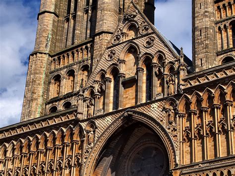 Norman Gothic Mix West Front Detail Lincoln Cathedral Lincoln