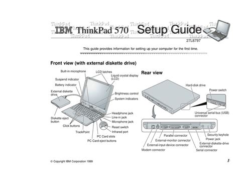 Ibm Thinkpad 570e Laptop Setup Manual Manualslib