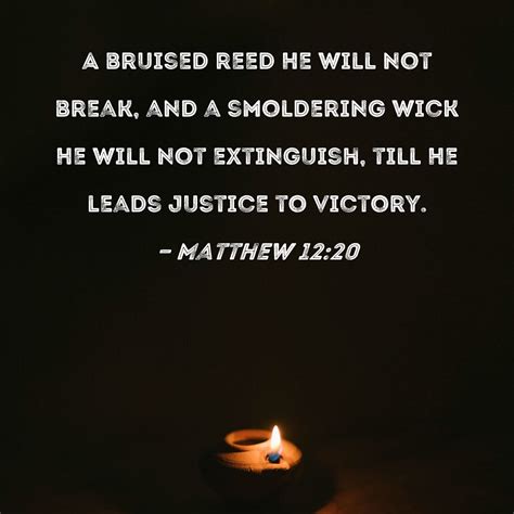 Matthew 1220 A Bruised Reed He Will Not Break And A Smoldering Wick