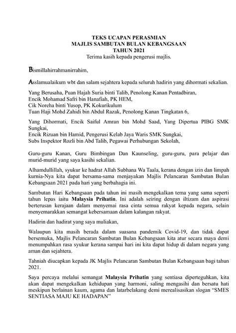 Teks Ucapan Majlis Perasmian Contoh Farewell Speech U - vrogue.co