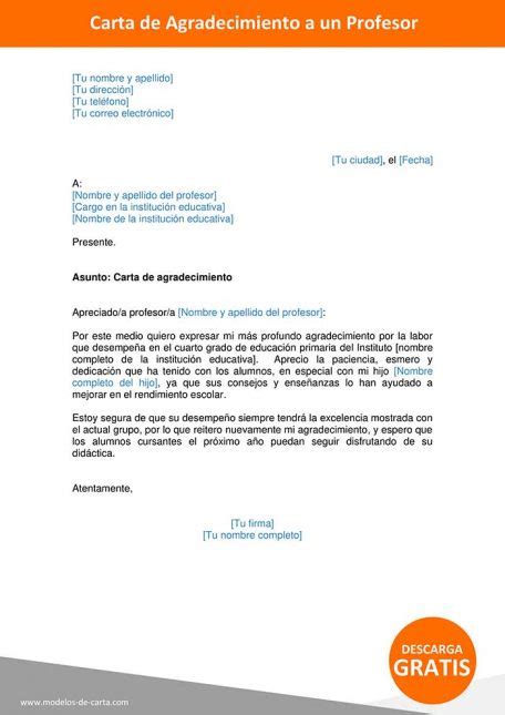 Modelos de Carta de Agradecimiento a una Empresa  Carta Word