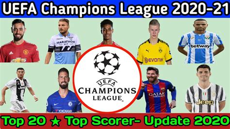 uefa champions league 2020 21 top scorer uefa champions league top 20 top scorer list update