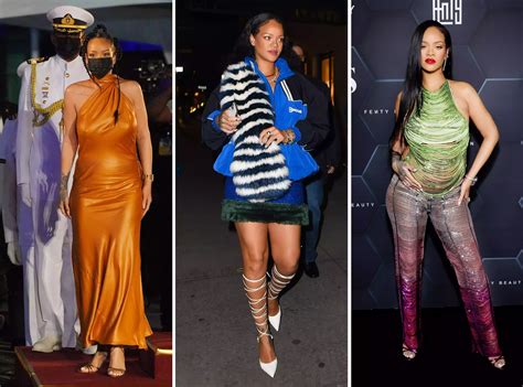 Rihannas Best Maternity Looks So Far From Black Lingerie To A Silver