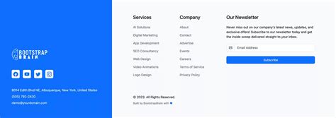 Bootstrap 5 Footer Design Template Example Bootstrapbrain