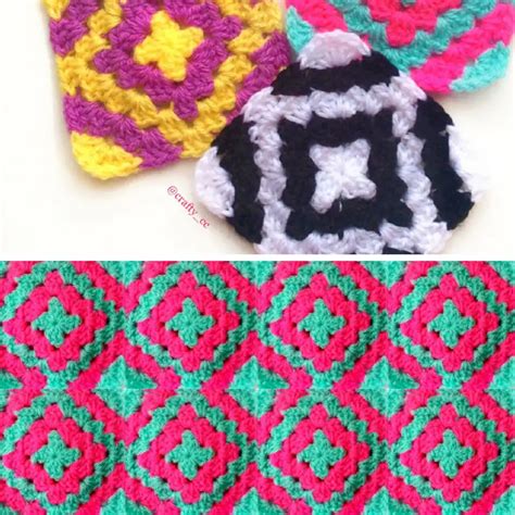 Free Pattern Modern Diamond Granny Square Daily Crochet