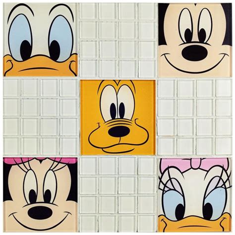 Disney Classic White 11 34 In X 11 34 In X 5 Mm Glass Mosaic Tile