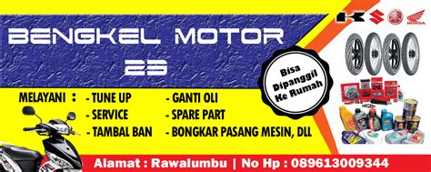 Spanduk Bengkel Motor Newstempo