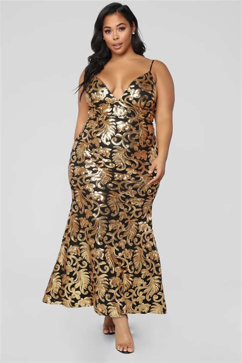 The Golden Age Sequin Gown Blackgold Fashion Nova Black Gold