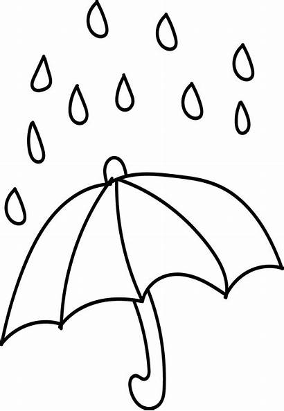 Coloring Rain Umbrella Printable Preschool Worksheets Spring