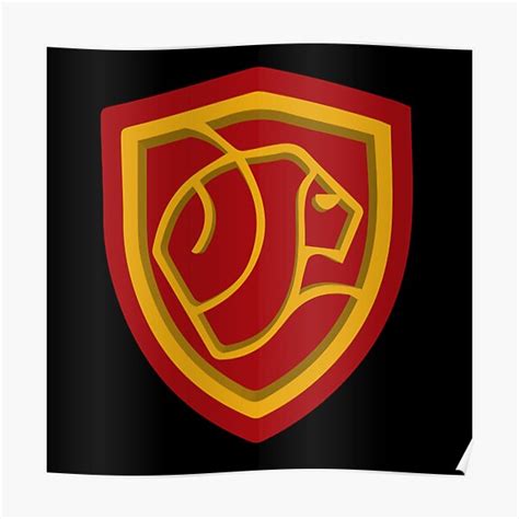 Lion Dorm House 3d Logo Emblem Shield Crest Poster For Sale By