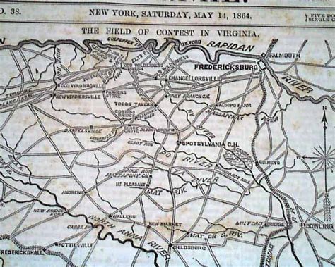 Civil War Map Battle Of The Wilderness