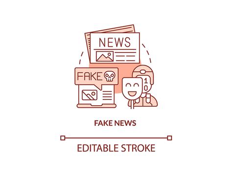 Fake News Red Concept Icon By Bsd Studio ~ Epicpxls
