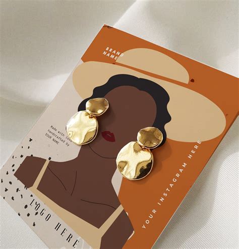 Set Of 3 Earring Cards Template Custom Earring Card With Logo Etsy Italia