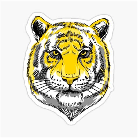 Tiger Face Sticker For Sale By Andodesign Redbubble