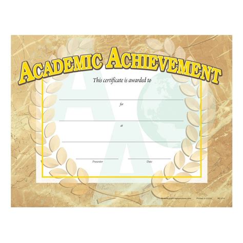 Academic Achievement Gold Foil Stamped Certificates Positive Promotions