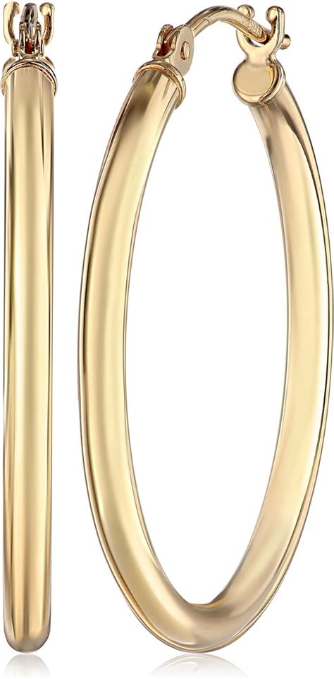 Amazon Com 14k Gold Hoop Earrings 1 Diameter Jewelry