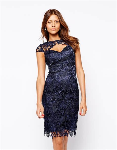 Lipsy Vip Lace Pencil Dress With Keyhole At Lace Pencil