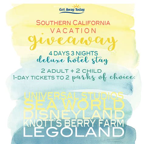 Southern California Vacation Giveaway Eighteen25