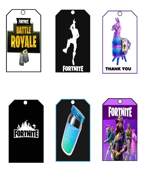Fortnite Tags Fortnite Party Fortnite Favor Tags Instant Etsy