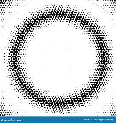 Vector Black Abstract Halftone Frame Isolated On White Background