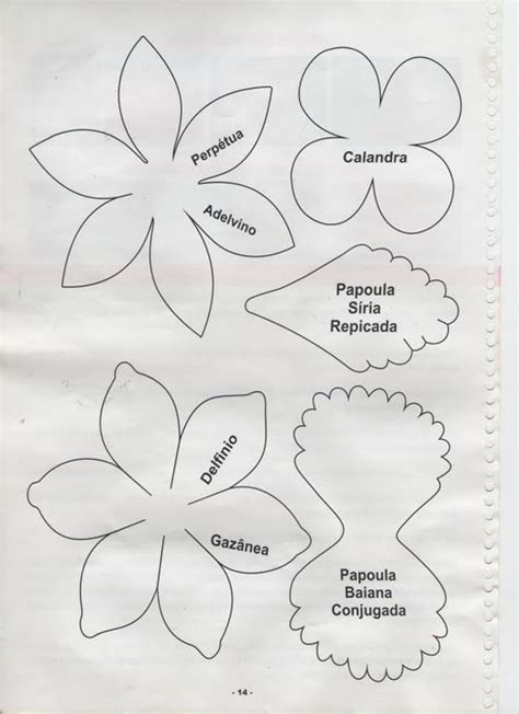 Moldes De Flores Para Imprimir Desenhos Ideias Como Fazer
