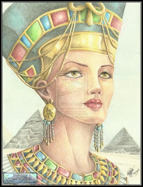 By ~juni Anker On Deviantart Colored Pencil On Watercolor Paper Nefertiti Drawing Fine Art